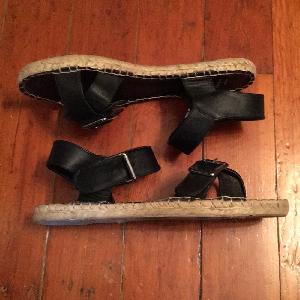 Vegan Espadrilles Cross Strap & Silver Buckles NWT